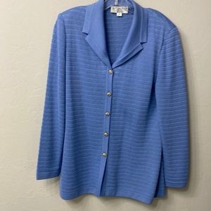 St.John collection blue striped jacket size 10